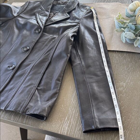 AVANTI NEW YORK Women’s Dark Brown Leather Jacket Coat Classic Versatile Size M - Picture 11 of 14